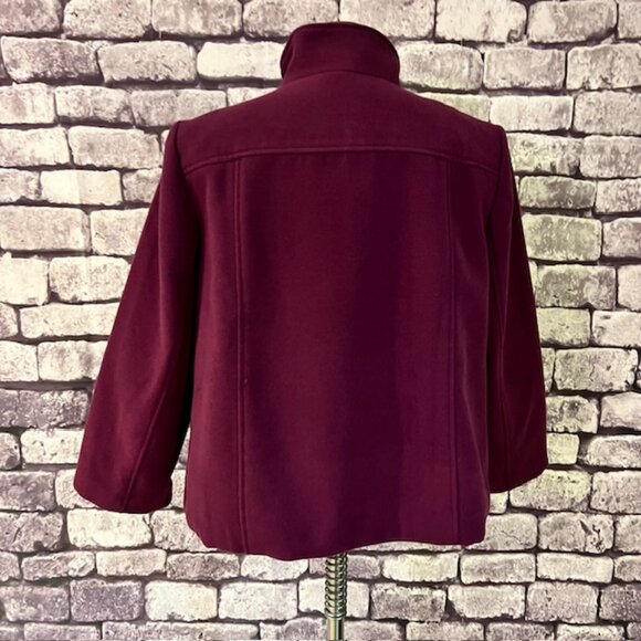 Chico's Purple 2 Button Jacket W/ Animal Pring Lining Size M - Picture 5 of 8